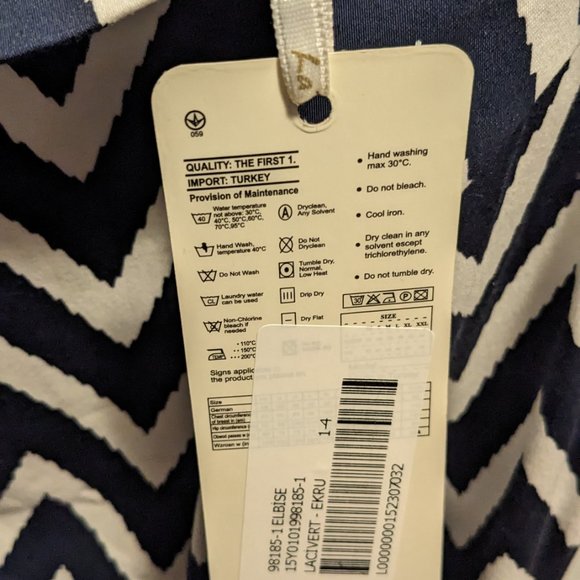 NWT La Pateau Dress, Navy Chevron Sz 38 - Picture 4 of 4